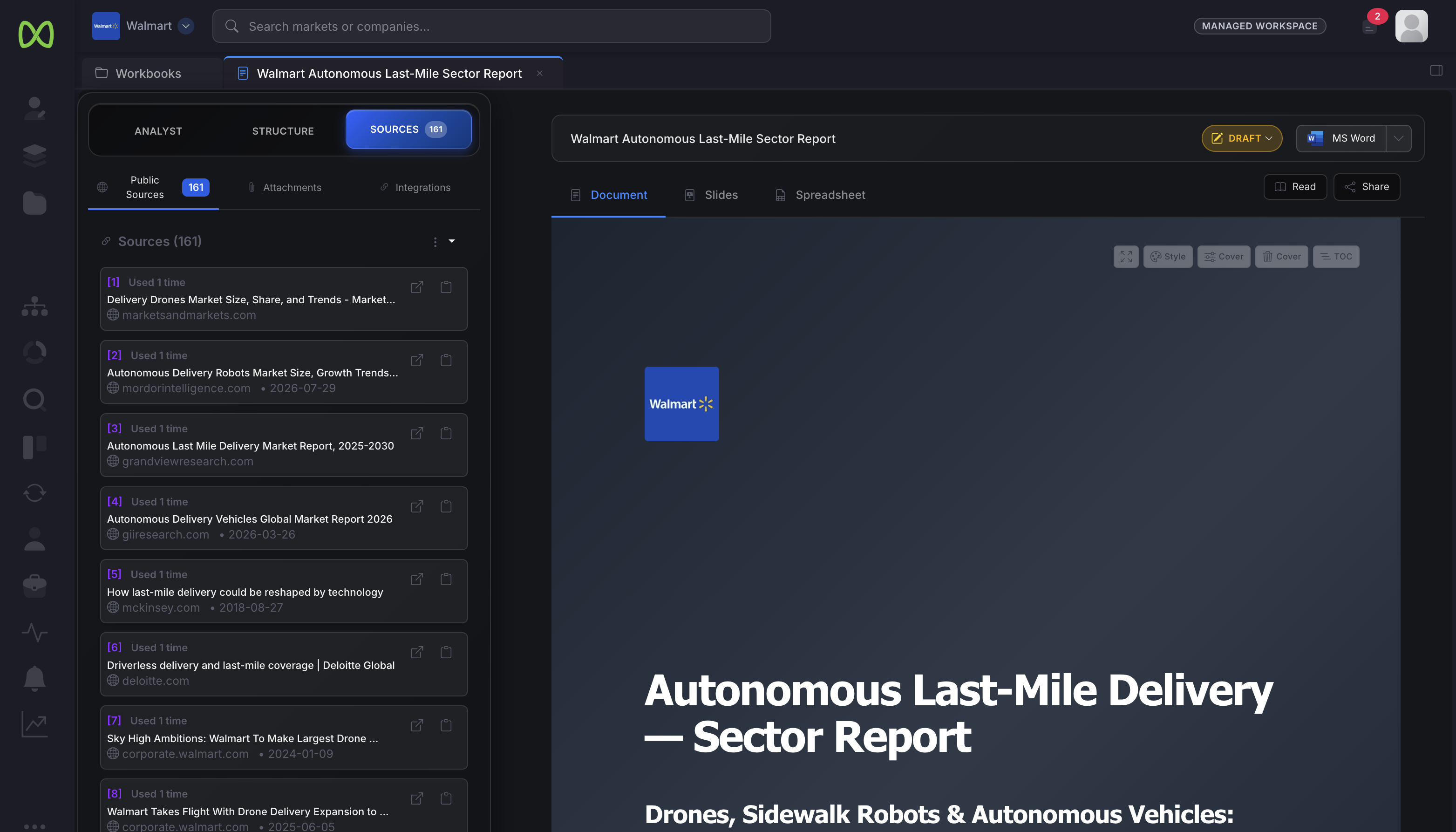 Sector report with cited sources
