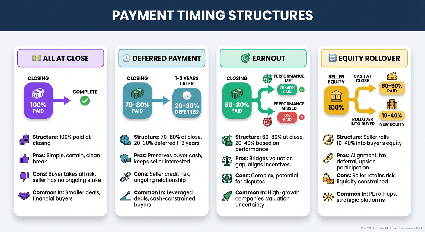 Payment Timing Structures - Visual Overview