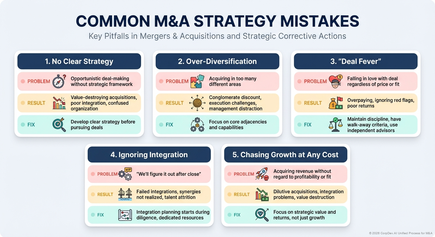 Common M&A Strategy Mistakes - Visual Overview