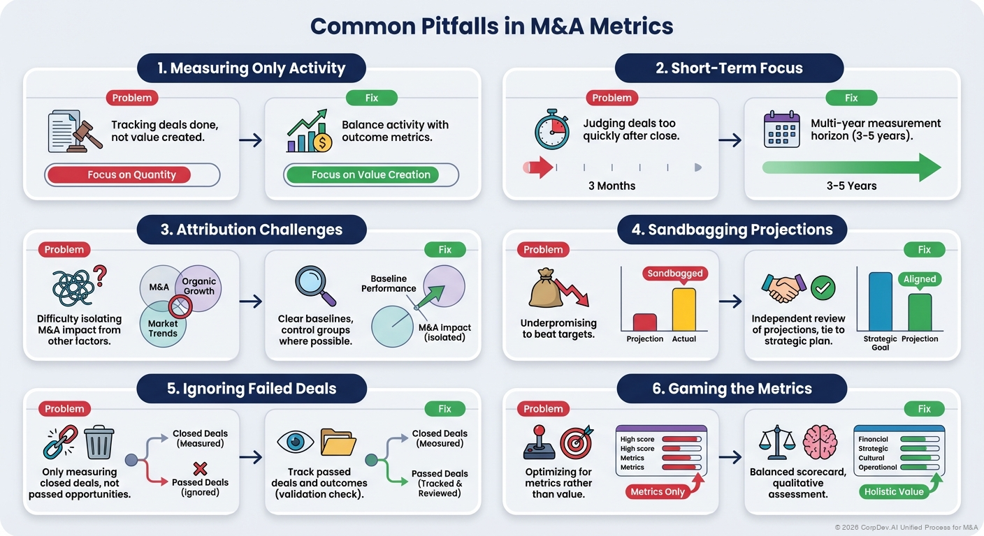 Common Pitfalls in M&A Metrics - Visual Overview