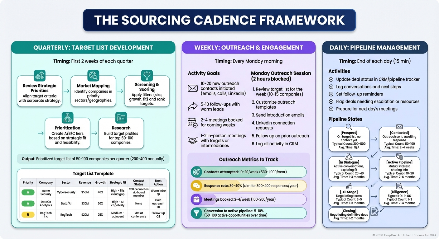 The Sourcing Cadence Framework - Visual Overview
